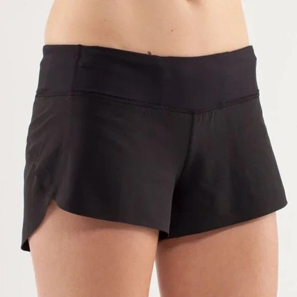 Lululemon Black Run Speed Shorts with Naked Seam Size 6